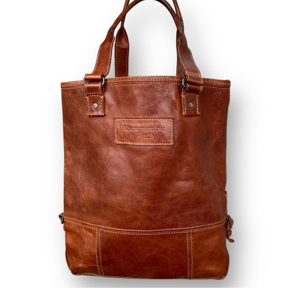 Abercrombie and Fitch Whiskey Leather Tote Bag - Picture 2 of 15